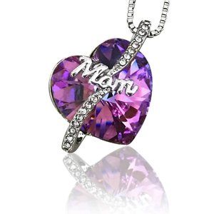 Swarovski Mom Heart Pendant